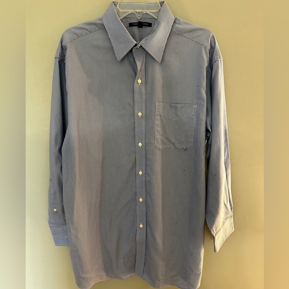 Tommy Hilfiger Navy and White Striped Shirt - Picture 1 of 3